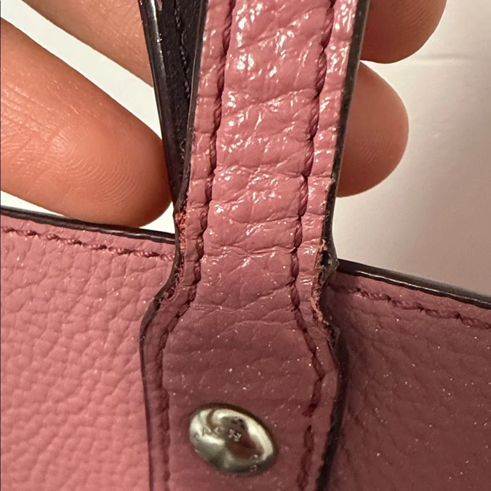 Coach Dusty Rose Leather Tote Glitter Rose Pink - Picture 13 of 14